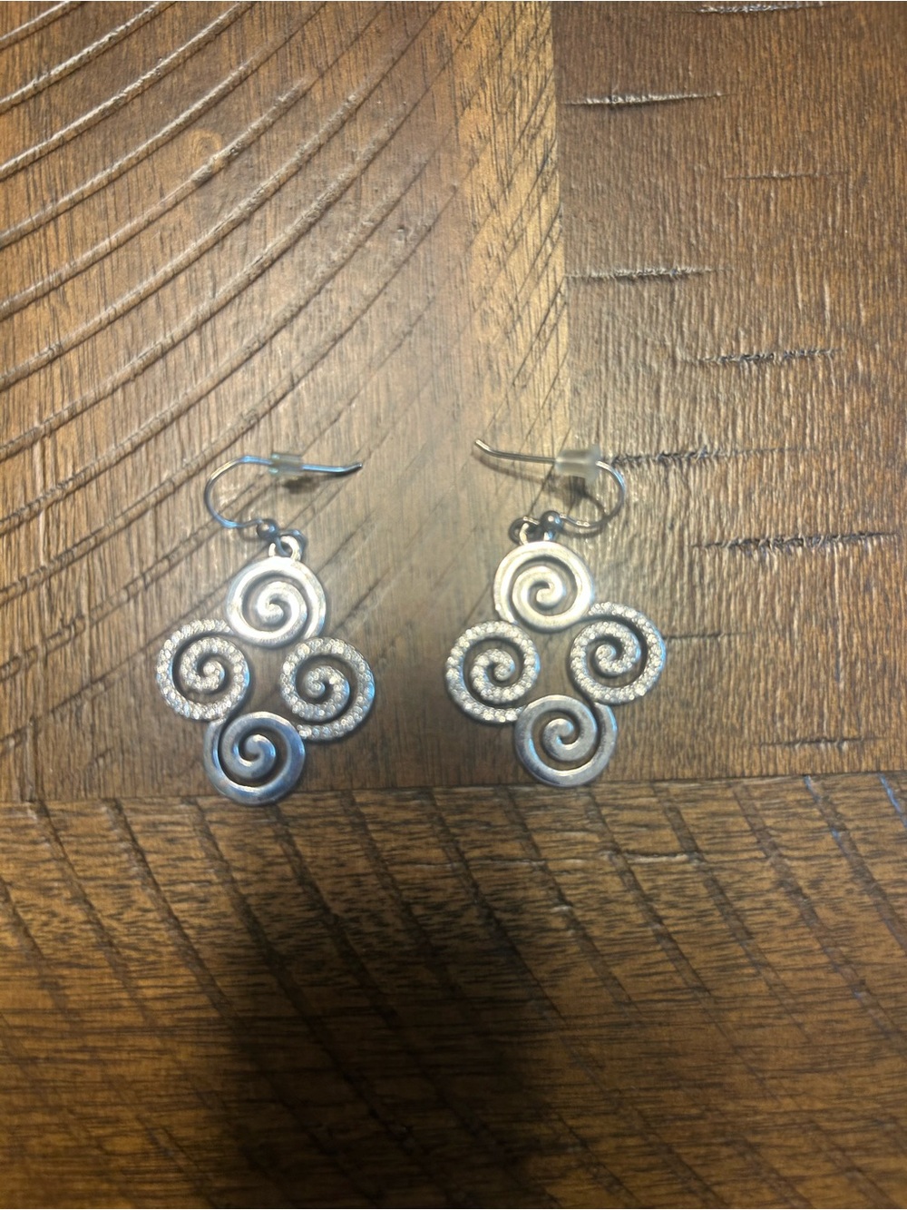 Brighton Silver Spiral Cluster Drop Earrings